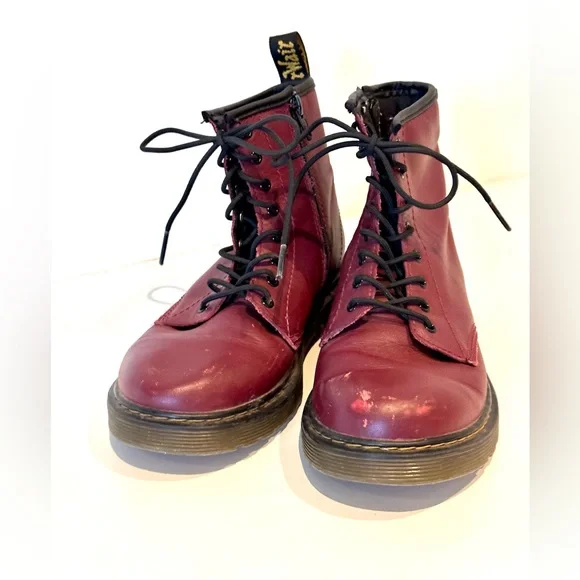 Dr. Martens 1460 Youth Delaney Zip Boot Cherry Sz 4 (women 5) - Picture 2 of 8